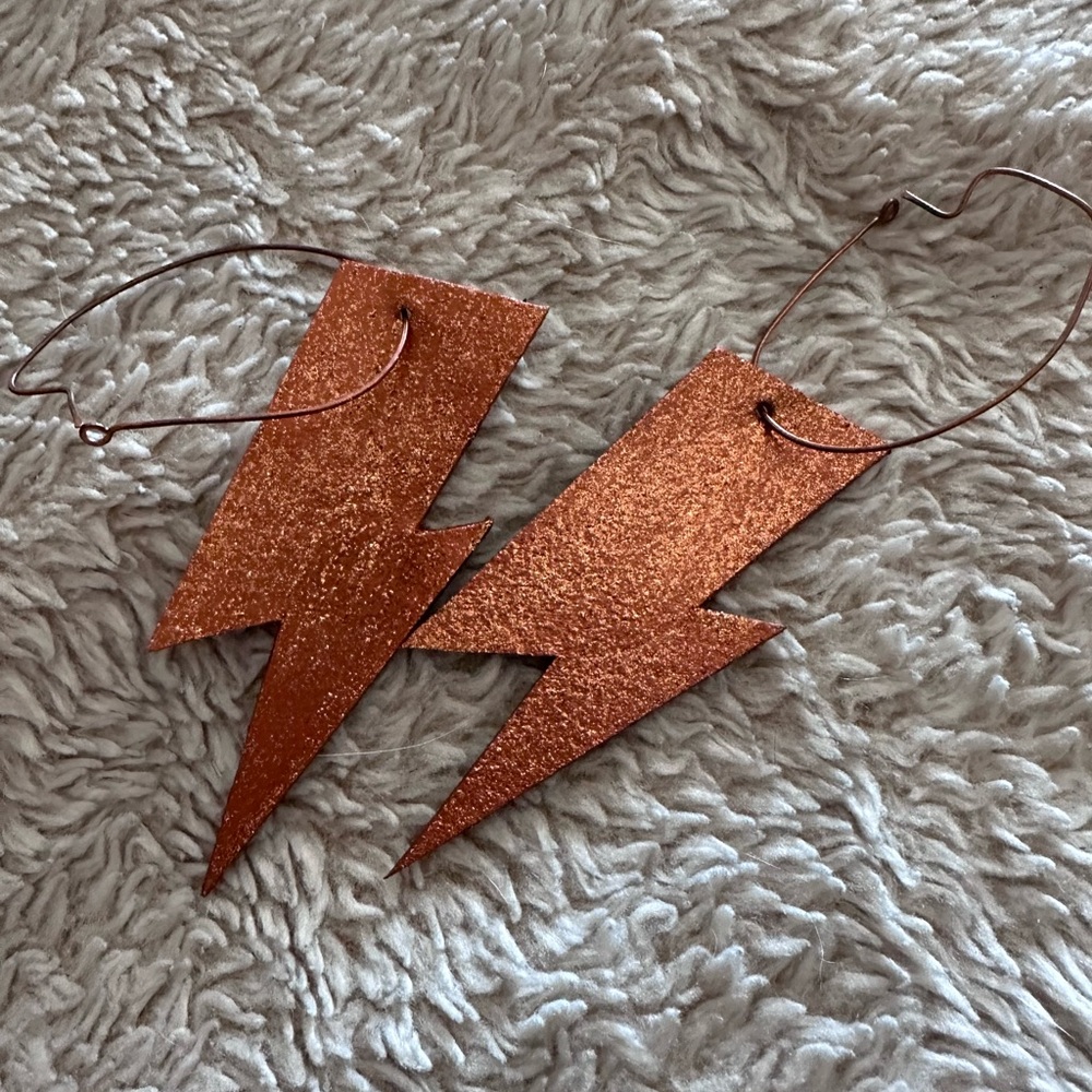 NWOT Saddletrampbrand Copper Lightning Bolt Earrings